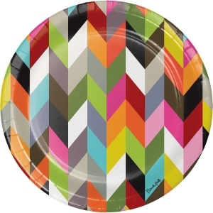 Club Pack Of 120 multi-colored french Bully Ziggy Round Dinner Plate 10.1 - All
