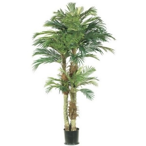 Set of 2 Potted Artificial Silk Phoenix Palm Trees 6' - All