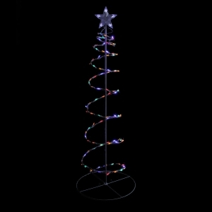 5' Multi-Color Led Lighted Outdoor Spiral Christmas Tree Outdoor Decoration - All