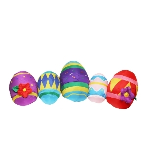 10' Inflatable Lighted Easter Eggs Outdoor Decoration - All