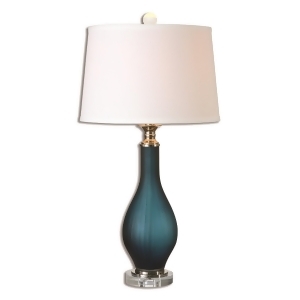 30 Blue and White Inspired Look Decorative Round Table Lamp with Base - All