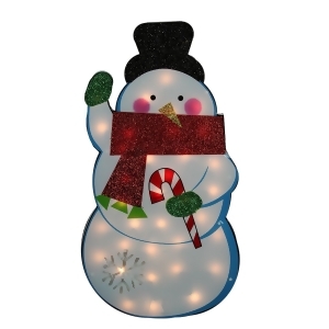 30 Standing Tinsel Snowman Lighted Christmas Outdoor Decoration Clear Lights - All