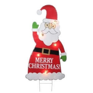 3' Lighted Santa Claus Merry Christmas Outdoor Decoration - All