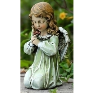 Set of 2 Joseph's Studio Kneeling Angel with Rose Outdoor Garden Statues 11.5 - All