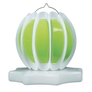 Set of 2 Green and White Floating or Hanging Solar Powered Outdoor Decorative Lanterns - All