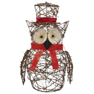 21 Lighted Glitter Rattan Owl Christmas Outdoor Decoration - All