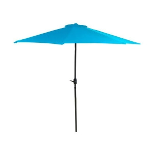 Outdoor Patio Market Umbrella 6.5 Ft. with Hand Crank Turquoise Blue - All