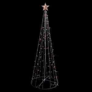 6' Red and Green Lighted Outdoor Twinkling Christmas Tree Outdoor Decoration - All