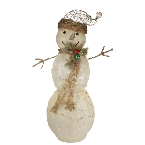 43 Lighted Tinsel and Sisal Snowman Christmas Outdoor Decoration - All