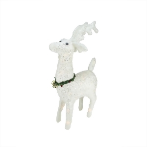 28.5 Lighted White Plush Glittered Reindeer Christmas Outdoor Decoration - All