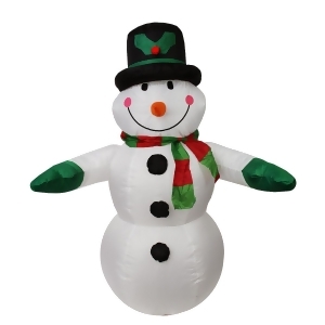 4' Inflatable Lighted Snowman with Top Hat Christmas Outdoor Decoration - All