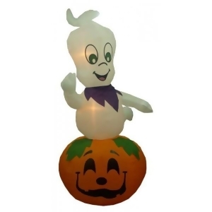 9' Airblown Inflatable Ghost on Pumpkin Lighted Halloween Outdoor Decoration - All