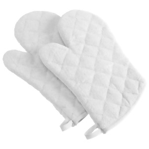 Set of 2 Bright White Terry Oven Mitts 9 - All