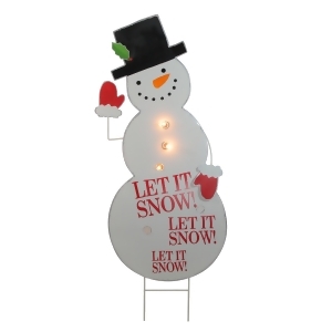 40 Lighted Whimsical Snowman Let it Snow Christmas Outdoor Decoration - All