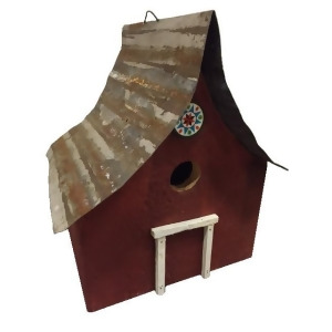 12.25 Fully Functional Red Country Rustic Birdsboro Outdoor Garden Bird House - All