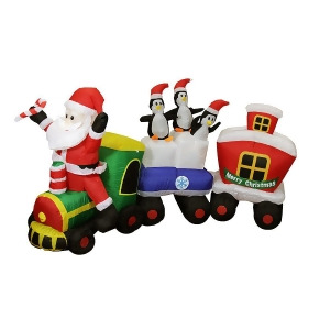 82 Inflatable Lighted Santa Express Train Christmas Outdoor Decoration - All