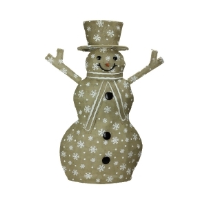 24 Lighted Natural Snowflake Burlap Standing Snowman Christmas Outdoor Decoration - All
