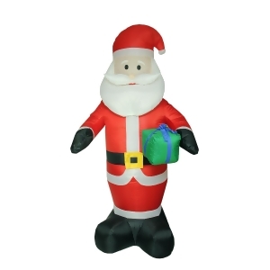 8' Inflatable Lighted Santa Claus with Gift Christmas Outdoor Decoration - All
