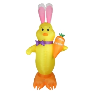 6' Inflatable Lighted Easter Chick with Carrot Outdoor Decoration - All