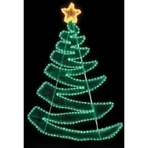 48 Green Zig Zag Rope Light Christmas Tree Outdoor Decoration - All