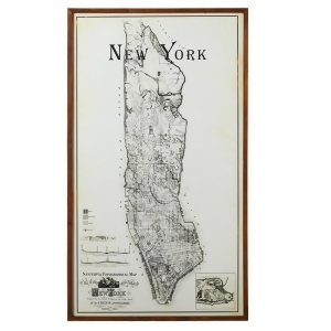 Set of 2 Black and White New York City Maps Framed Wall Decor 36 - All