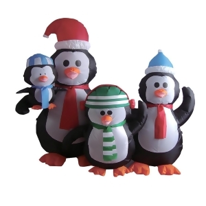 5' Inflatable Lighted Penguin Family Christmas Outdoor Decoration - All