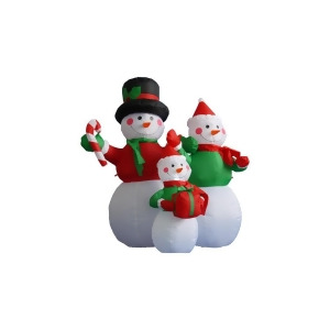 4' Inflatable Lighted Snowman Family Christmas Outdoor Decoration - All