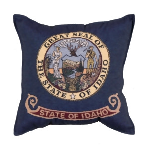 Set of 2 Navy Blue and Custard Yellow State of Idaho Decorative Throw Pillows 17 - All