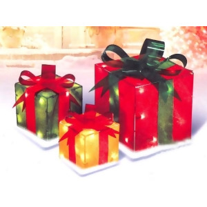 3-Piece Glistening Gift Box Lighted Christmas Outdoor Decoration - All