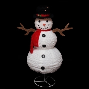 48 Lighted Chenille Swirl Snowman Christmas Outdoor Decoration - All