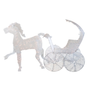 57 Lighted Crystal 3-D Horse and Carriage Christmas Outdoor Decoration - All