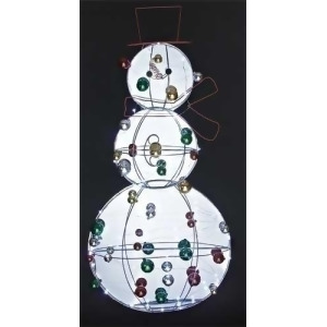 36.25 Jolly Winter Snowman with Ornaments Led Lighted Christmas Outdoor Decor - All