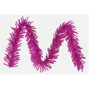 9' x 10 Sparkling Fuchsia Pink Tinsel Artificial Christmas Garland Unlit - All