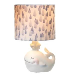 Set of 2 White Whale Accent Lamps with Raindrop Shades 12 - All