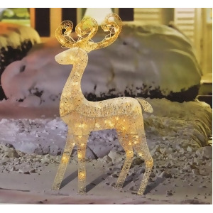 48 Lighted White Glitter Standing Buck Christmas Outdoor Decoration - All