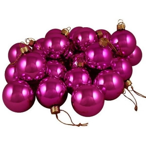 Club Pack of 36 Shiny Fuchsia Candy Glass Ball Christmas Ornaments 2.75 67mm - All