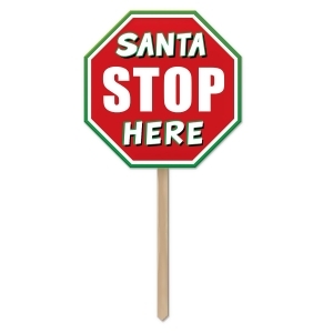 Pack of 6 Santa Stop Here Christmas Sign Outdoor Decorations 36 - All