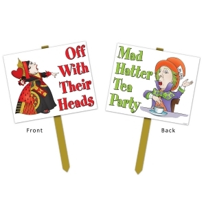 Pack of 6 Alice in Wonderland Party Sign Outdoor Decorations - All