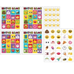 Pack of 6 Multicolored Show Your Emojis Smiley Theme Game Bingo 10 - All