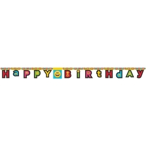 Club Pack of 12 Vibrantly Colored Show Your Emoji Happy Birthday Jointed Banners 10.5 - All