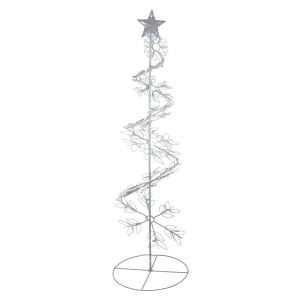 6' Cool White Led Lighted Outdoor Meteor Effect Snowflake Hoop Christmas Tree Outdoor Decoration - All
