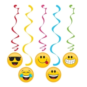 Club Pack of 30 Show Your Emojis Dizzy Dangler Party Decorations 10.2 - All