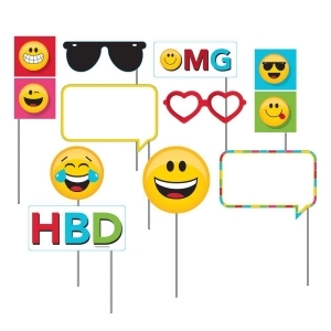 Club Pack of 60 Yellow and Red Decorative Show Your Emoji Photo Props 15.5 - All