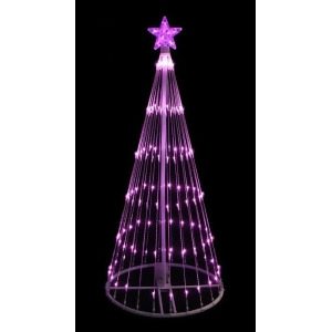 4' Pink Led Light Show Cone Christmas Tree Lighted Outdoor Decoration - All