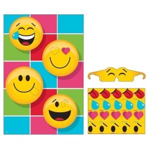 Pack of 6 Yellow and Black Show Your Emoji Themed Pin Game 10.75 - All
