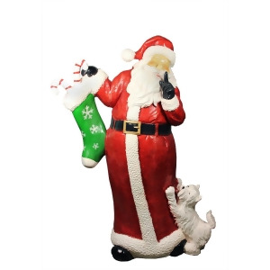 48.5 Commercial Size Santa Claus with Puppy Dog Christmas Outdoor Decoration - All