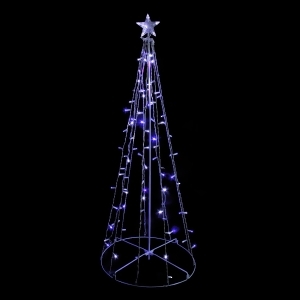 5' Blue White Led Lighted Outdoor Twinkling Christmas Tree Decoration - All