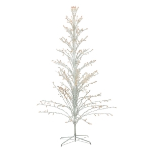 6' White Lighted Christmas Cascade Twig Tree Outdoor Decoration Clear Lights - All