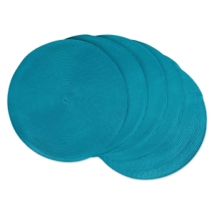 Set of 6 Woven Tropical Blue Round Placemats 14.75 - All