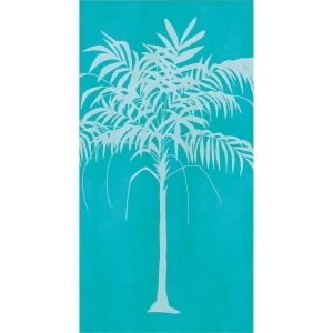 Pack of 192 Turquoise Blue Tropical Palm Tree Printed 3-Ply Party Napkins 8 - All